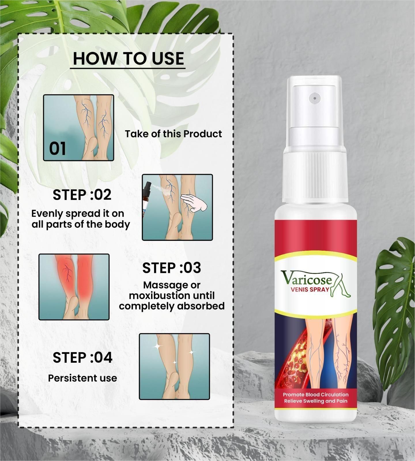 Vein Healing Varicose Veins Treatment Spray - Premium  from Mystical9 - Just Rs 580 /- Shop now at Mystical9.com