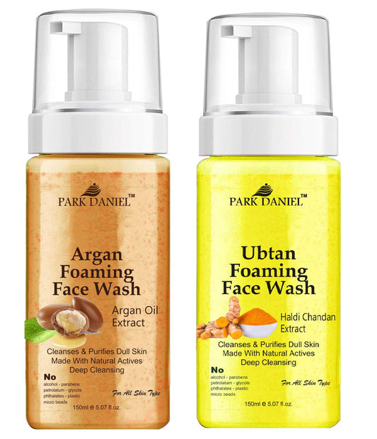 Park Daniel Argan Oil and Ubtan Foaming Face Wash For Deep Cleansing for Normal to Dry Skin Combo of 2 of 150 ML(300 ML) - Premium  from Mystical9 - Just Rs 800 /- Shop now at Mystical9.com