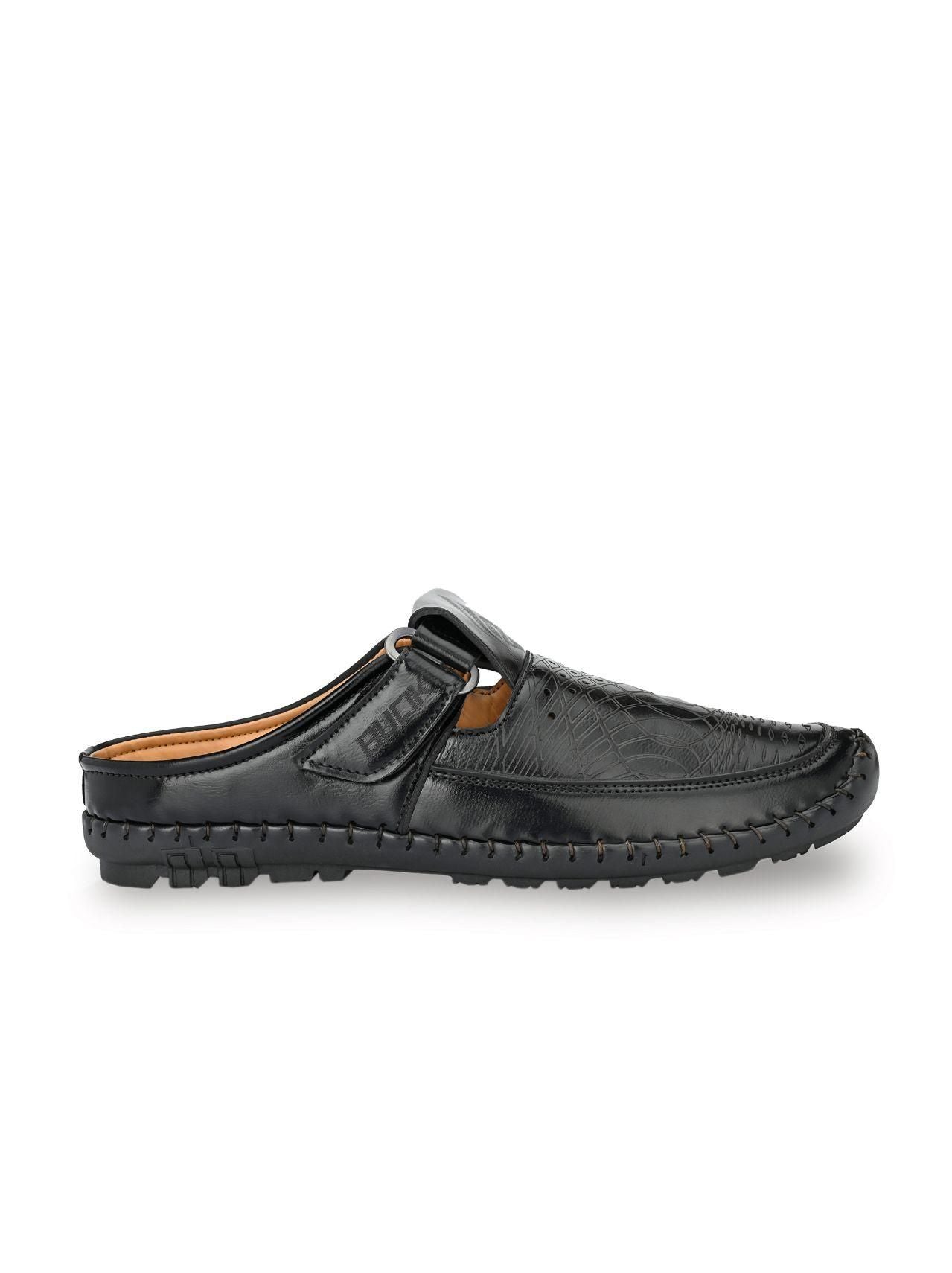 Bucik Men's Black Synthetic Leather Slip-On Casual Sandal - Premium  from Mystical9 - Just Rs 875 /- Shop now at Mystical9.com