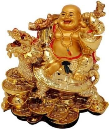 Feng Shui Laughing Buddha on Dragon Showpiece - Premium  from Mystical9 - Just Rs 550 /- Shop now at Mystical9.com