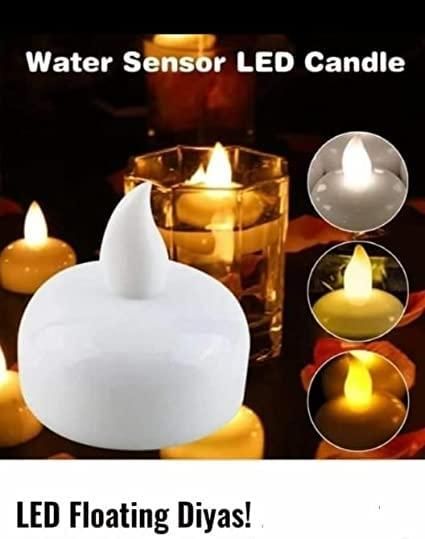 �Floating Tealight Water Sensor Battery Operated Waterproof LED Flame less Flickering Lights Candles (Pack of 10) - Premium  from Mystical9 - Just Rs 730 /- Shop now at Mystical9.com