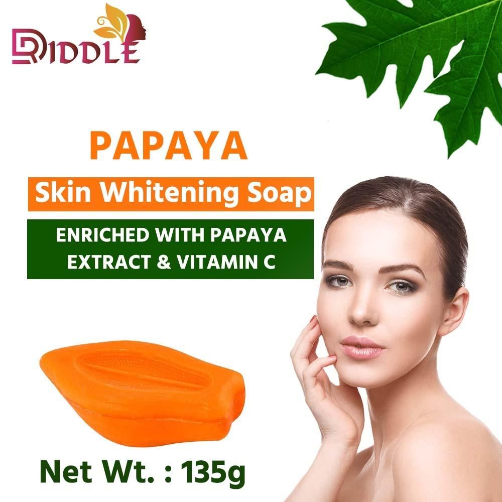 Papaya Whitening Bath Soap For for Dark Spot & Acne Removal (Pack of 2) - Premium  from Mystical9 - Just Rs 550 /- Shop now at Mystical9.com