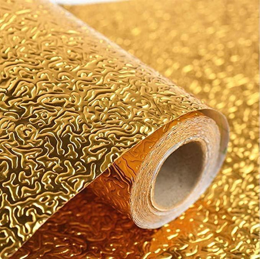 Aluminum Kitchen Foil Oil-Stickers Anti-fouling High-Temperature Self-Adhesive Croppable Wallpaper Sticker - Premium  from Mystical9 - Just Rs 600 /- Shop now at Mystical9.com