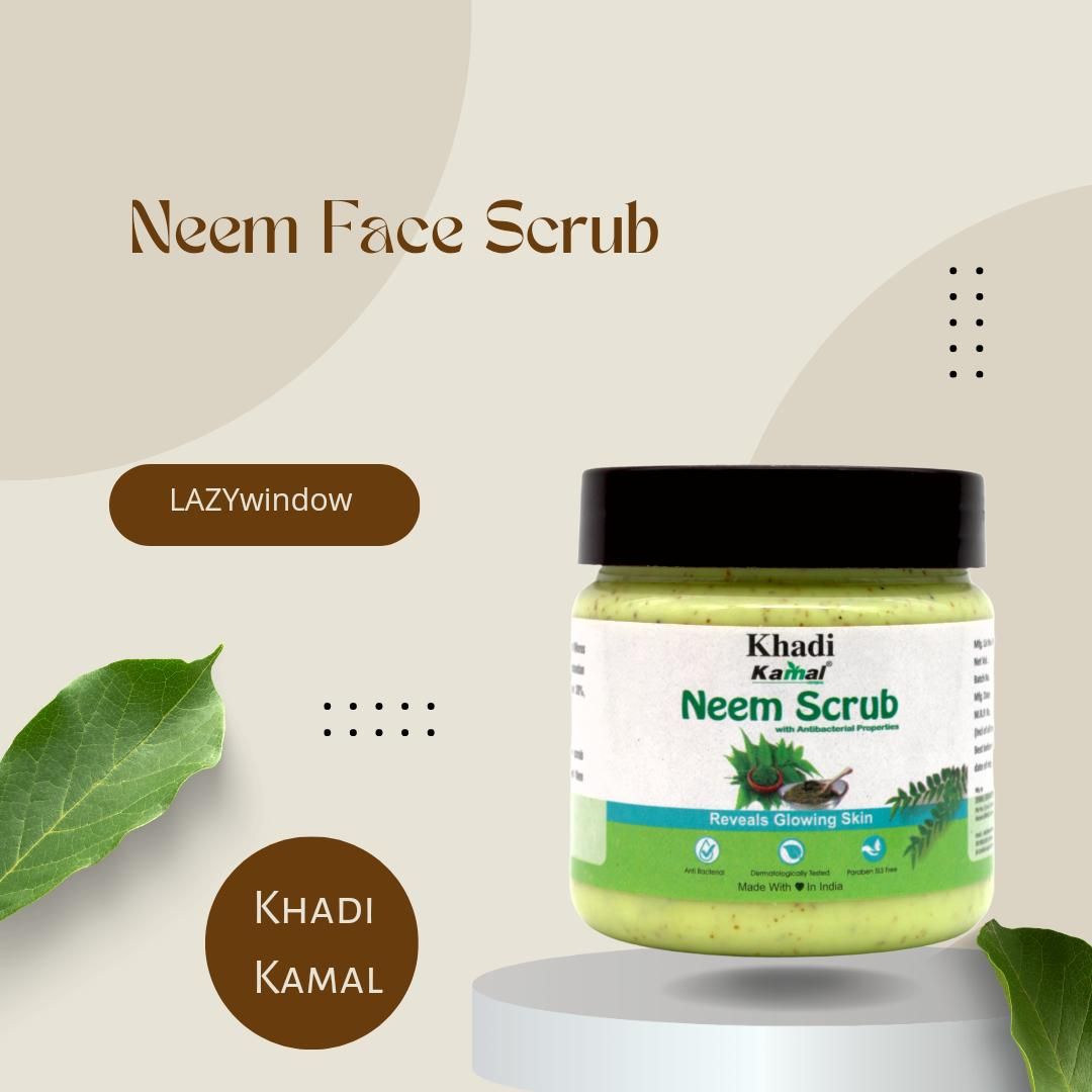 Khadi Kamal Herbal 100 Pure Natural & Organic Neem Face Scrub For Men And Women 180ml Pack of 5 - Premium  from Mystical9 - Just Rs 875 /- Shop now at Mystical9.com