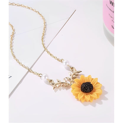 Sunflower Necklace For Women & Girls - Premium  from Mystical9 - Just Rs 596 /- Shop now at Mystical9.com