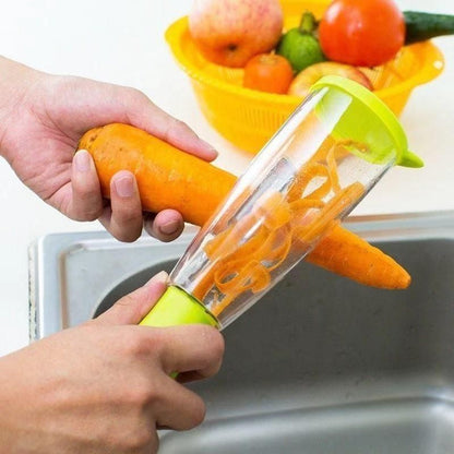 Peeler-Multifunction Kitchen Vegetable ,Fruit No Mess Peeler With Storage Container - Premium  from Mystical9 - Just Rs 550 /- Shop now at Mystical9.com