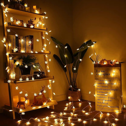 Snowflake Serial String Lights for Decoration (Warm White) - Premium  from Mystical9 - Just Rs 690 /- Shop now at Mystical9.com