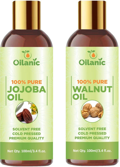 Oilanic Premium Jojoba Oil & Walnut Oil Combo pack of 2 bottles of 100 ml(200 ml) - Premium  from Mystical9 - Just Rs 700 /- Shop now at Mystical9.com