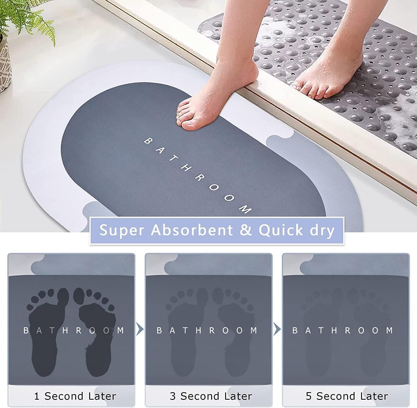 Super Absorbent Bath Floor Mat - Premium  from Mystical9 - Just Rs 650 /- Shop now at Mystical9.com