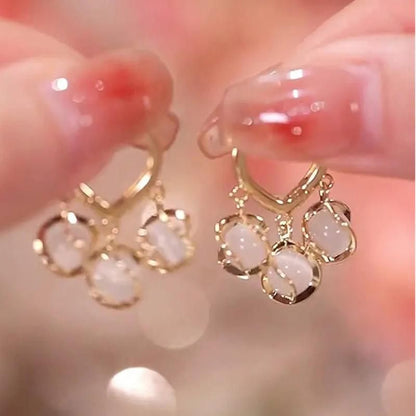 Korean Style Gold Plated Eyebell Cat Eye Earrings - Premium  from Mystical9 - Just Rs 624 /- Shop now at Mystical9.com