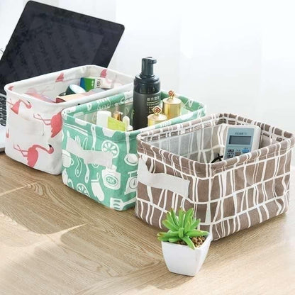 Canvas Fabric Basket with Handle - Premium  from Mystical9 - Just Rs 650 /- Shop now at Mystical9.com