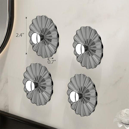 Petal Shaped Adhesive Wall Hooks - White - Transparent - Black(5Pcs) - Premium  from Mystical9 - Just Rs 600 /- Shop now at Mystical9.com