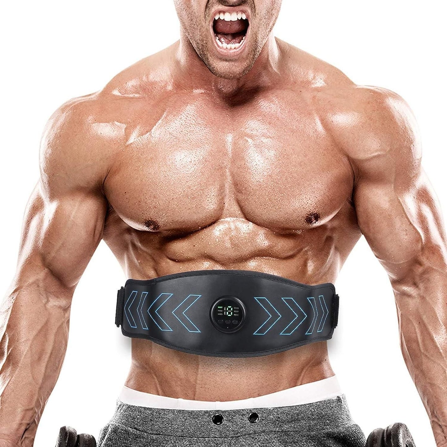 Abdominal Belt Muscle Stimulator EMS Abdominal Muscle Workout 6 Modes 18 Intensity Portable Belt - Premium  from Mystical9 - Just Rs 850 /- Shop now at Mystical9.com