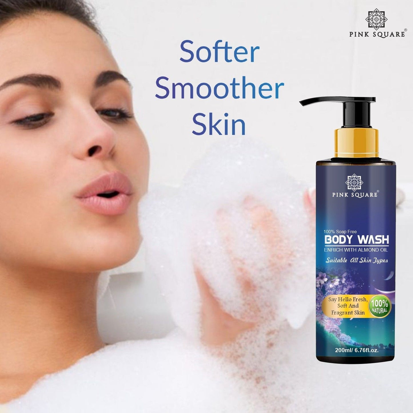 Natural Ultra Rich Body Wash Enriched With Almond and Coconut Oil - For Skin Nourishment and Moisture Care 200 ml - Premium  from Mystical9 - Just Rs 550 /- Shop now at Mystical9.com