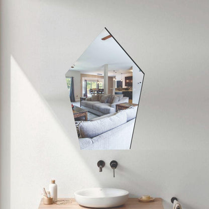 WallDaddy Oval Shape Plastic Mirror For Wall Size (20x30)Cm Flexible Mirror PentagonMirror - Premium  from Mystical9 - Just Rs 550 /- Shop now at Mystical9.com