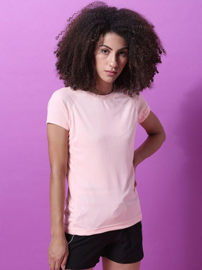 Campus Sutra Women's Polyester Solid T-Shirts - Premium  from Mystical9 - Just Rs 760 /- Shop now at Mystical9.com