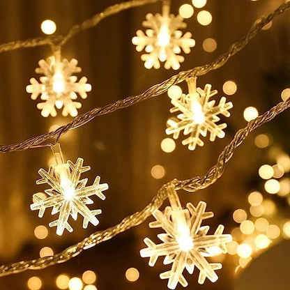 Christmas Snowflake Light Battery Powered Waterproof 14 LED 3M Garden Fairy Lights for Christmas Festival Home Party Decorations - Premium  from Mystical9 - Just Rs 630 /- Shop now at Mystical9.com