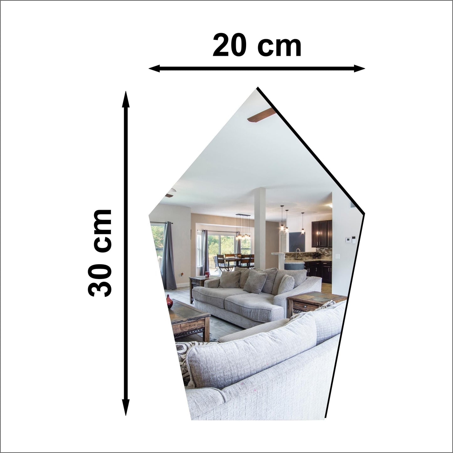 WallDaddy Oval Shape Plastic Mirror For Wall Size (20x30)Cm Flexible Mirror PentagonMirror - Premium  from Mystical9 - Just Rs 550 /- Shop now at Mystical9.com