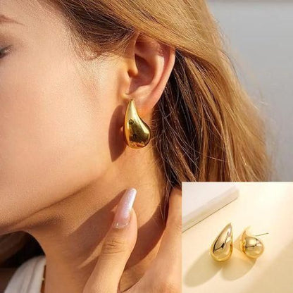 Sparkle Your Way Bottega Inspired Celebrity Style Teardrop Gold Earrings For Girls And Women - Premium  from Mystical9 - Just Rs 800 /- Shop now at Mystical9.com