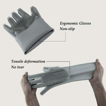 Gloves - Magic Silicone Cleaning Gloves ( 1 Pair ) - Premium  from Mystical9 - Just Rs 550 /- Shop now at Mystical9.com