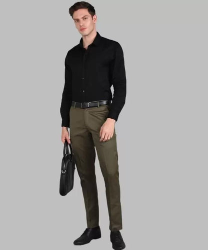 Mens Cotton Stretchable Solid Formal Trouser - Premium  from Mystical9 - Just Rs 750 /- Shop now at Mystical9.com