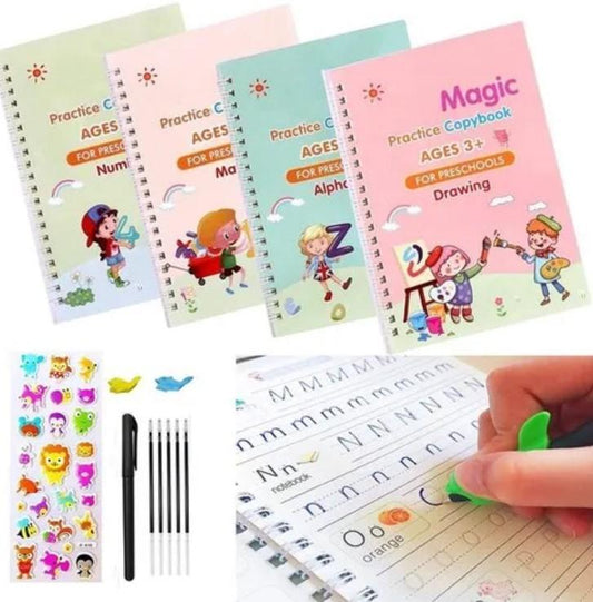 Number Tracing Magic Practice Copybook for Preschoolers with Pen, Magic Copybook Set Practical Reusable Writing Tool Simple Hand Lettering (Pack of 2) - Premium  from Mystical9 - Just Rs 700 /- Shop now at Mystical9.com