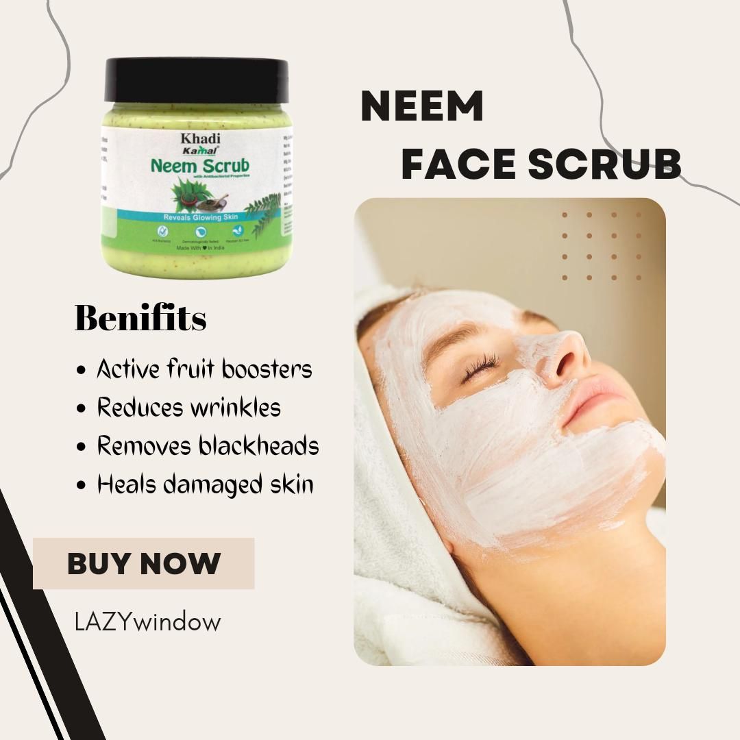 Khadi Kamal Herbal 100 Pure Natural & Organic Neem Face Scrub For Men And Women 180ml Pack of 5 - Premium  from Mystical9 - Just Rs 875 /- Shop now at Mystical9.com