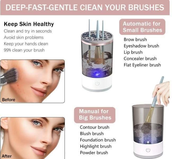 Make Up Brush Cleaner,Electric Brush Cleaner, USB Rechargeable Automatic Deep Cosmetic Cleaning Device - Premium  from Mystical9 - Just Rs 1100 /- Shop now at Mystical9.com