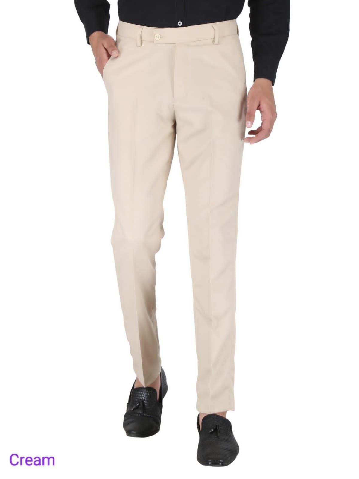 Mens Cotton Stretchable Solid Formal Trouser - Premium  from Mystical9 - Just Rs 750 /- Shop now at Mystical9.com