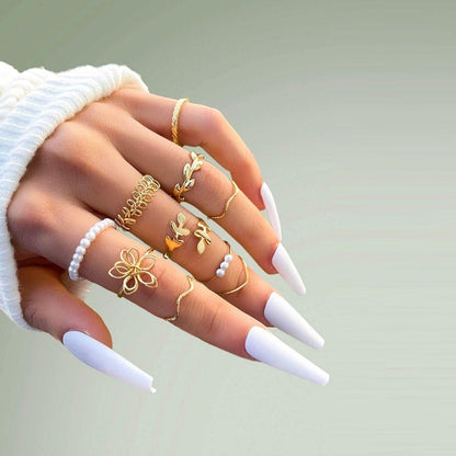 Combo Pack Of Rings(Pack Of 10) - Premium  from Mystical9 - Just Rs 615 /- Shop now at Mystical9.com