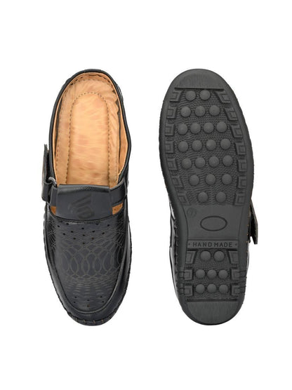 Bucik Men's Black Synthetic Leather Slip-On Casual Sandal - Premium  from Mystical9 - Just Rs 875 /- Shop now at Mystical9.com