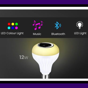 Colour Changing LED Bulb with Bluetooth Speaker & Remote - Premium  from Mystical9 - Just Rs 800 /- Shop now at Mystical9.com