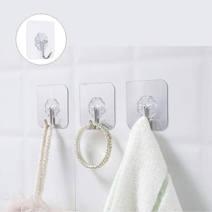 Hooks-Transparent Self Adhesive Hooks Hanger(Pack of 12) - Premium  from Mystical9 - Just Rs 625 /- Shop now at Mystical9.com