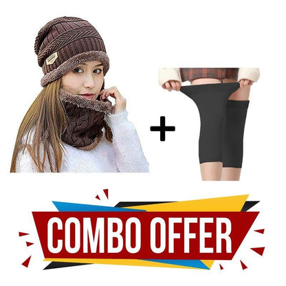 Eastern Club Winter Cap & Neck Scarf with 1 Pair Woolen Knee Cap for Unisex Combo - Premium  from Mystical9 - Just Rs 650 /- Shop now at Mystical9.com