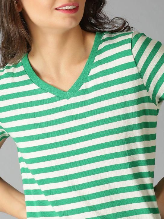 UrGear Women's Cotton Striped V-Neck Casual T-Shirt - Premium  from Mystical9 - Just Rs 750 /- Shop now at Mystical9.com