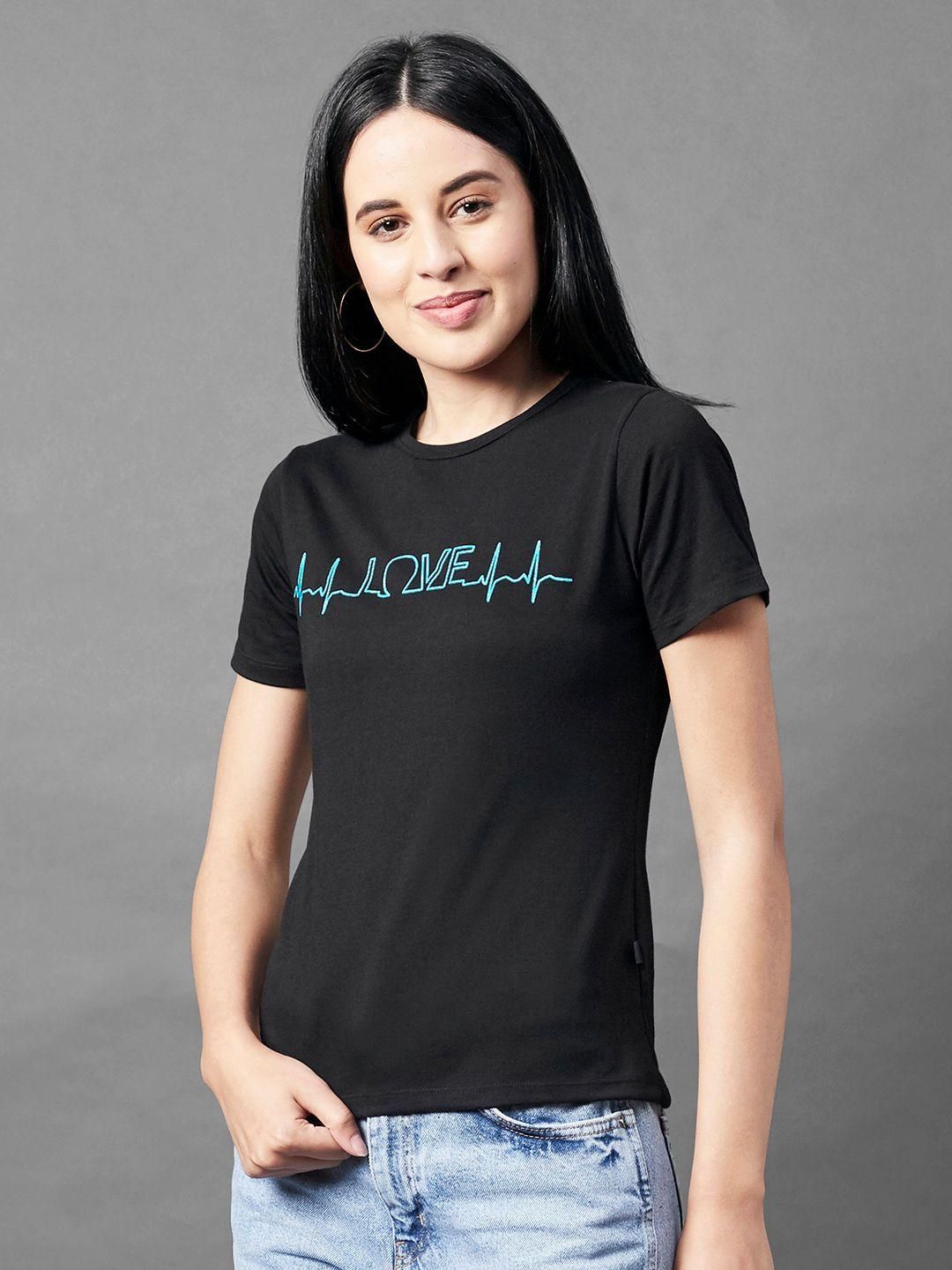 Rigo Women's Cotton Typography Print T-Shirt - Premium  from Mystical9 - Just Rs 681 /- Shop now at Mystical9.com