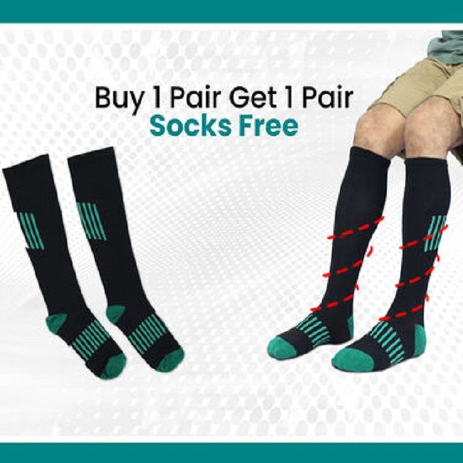 Fidato Pain Relief Compression Socks - Buy 1 Pair Get 1 Pair - Premium  from Mystical9 - Just Rs 700 /- Shop now at Mystical9.com