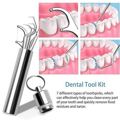 Dental Tools, 7 in 1 Stainless Steel Teeth Cleaning Tool Kit - Premium  from Mystical9 - Just Rs 650 /- Shop now at Mystical9.com