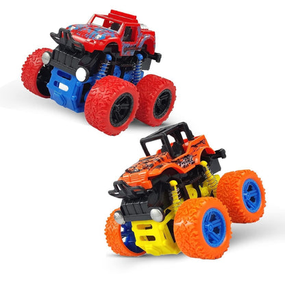 360 Degree Mini Monster Trucks Friction Powered Cars for Kids (Pack Of 2) - Premium  from Mystical9 - Just Rs 600 /- Shop now at Mystical9.com