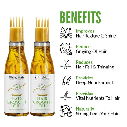 ShinyHair Growth Oil Enriched With Real Herbs 110ml (Pack of 2) - Premium  from Mystical9 - Just Rs 600 /- Shop now at Mystical9.com