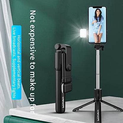 Extendable Flash 3-in-1 Selfie Stick Tripod with Bluetooth Remote - Premium  from Mystical9 - Just Rs 650 /- Shop now at Mystical9.com