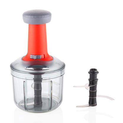 Manual Speedy Hand Press Food Chopper for Vegetables, Fruits, Nuts and More-Egg Whisk-Perfect Chopping with Easy Push and Close Button 1100 ml - Premium  from Mystical9 - Just Rs 599 /- Shop now at Mystical9.com