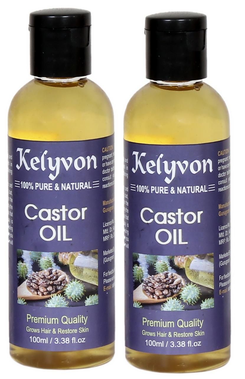 Kelyvon 100% Pure and Natural Castor Oil 200ml (Pack of 2) - Premium  from Mystical9 - Just Rs 470 /- Shop now at Mystical9.com