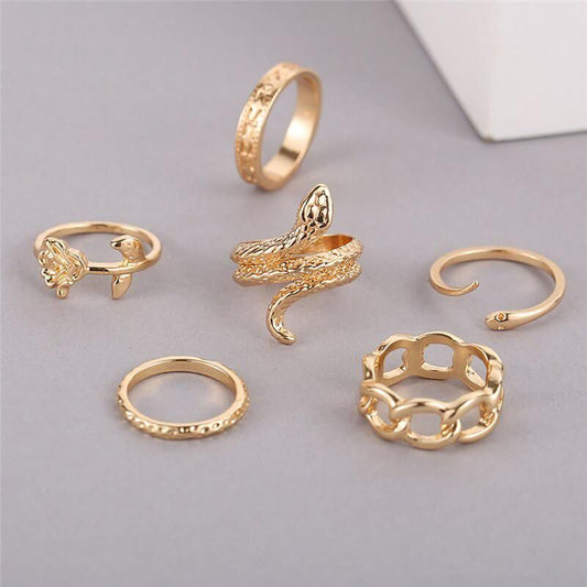 Beautiful Gold Plated Finger Ring Set - Premium  from Mystical9 - Just Rs 630 /- Shop now at Mystical9.com