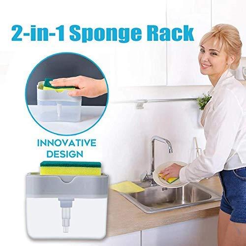 Soap Dispenser-2 in 1 Liquid Soap Dispenser with Sponge Holder - Premium  from Mystical9 - Just Rs 530 /- Shop now at Mystical9.com