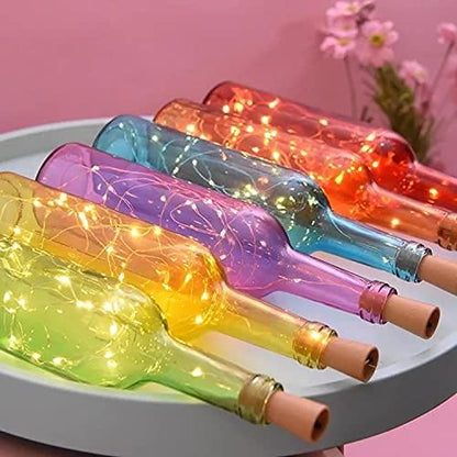 20 Led Wine Bottle Cork Copper Wire String Lights 2M Battery Operated (Warm White Pack Of 12) - Premium  from Mystical9 - Just Rs 764 /- Shop now at Mystical9.com