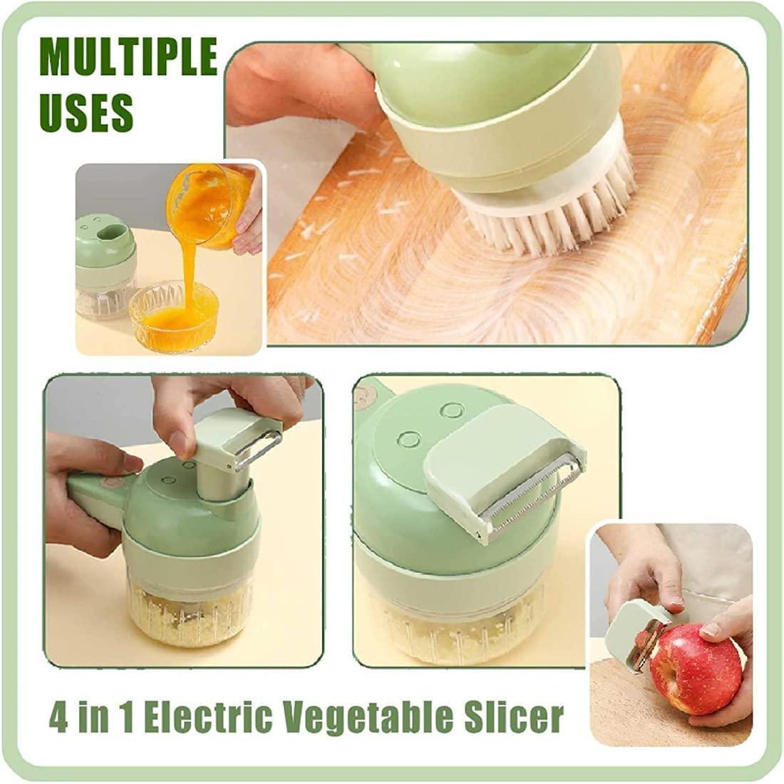 4 in 1 Portable Electric Vegetable Cutter Set - Premium  from Mystical9 - Just Rs 819 /- Shop now at Mystical9.com