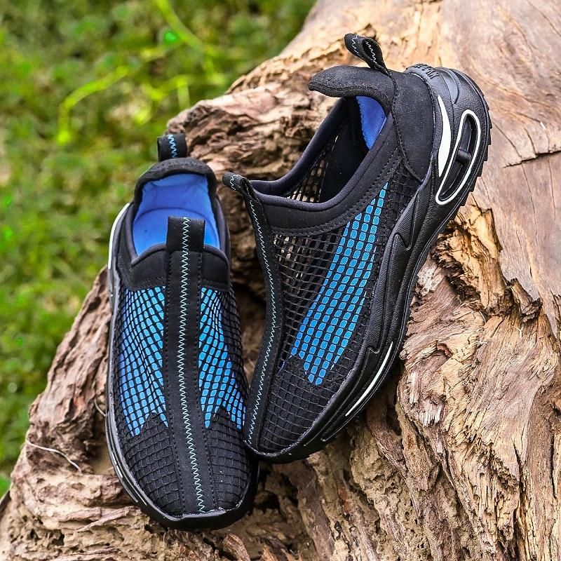 Bucik Men's Blue Mesh Slip-On Casual Shoes - Premium  from Mystical9 - Just Rs 949 /- Shop now at Mystical9.com