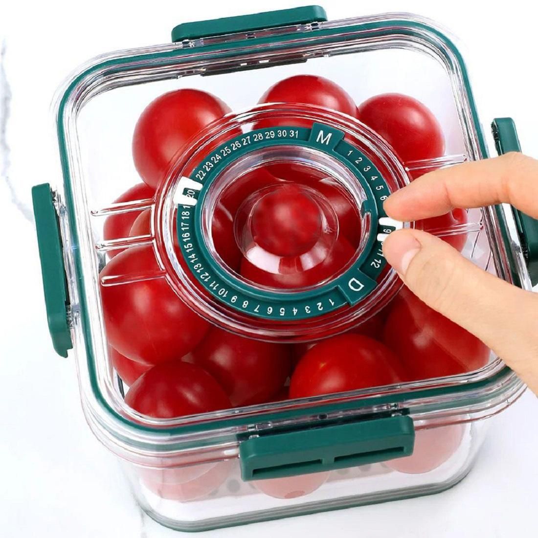 BPA Free Plastic Fridge Storage Container with Time keeping on Top Lid Breathable Valve Sealed Freezer safe (Pack of 4) - Premium  from Mystical9 - Just Rs 930 /- Shop now at Mystical9.com