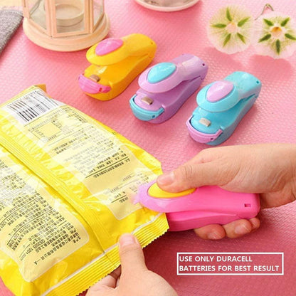 Portable Small Heat Sealer Mini Sealing Machine for Food Storage Vacuum Bag, Chip, Plastic, Snack Bags, Package Home Closer Storage Tool (Multicolour) - Premium  from Mystical9 - Just Rs 499 /- Shop now at Mystical9.com